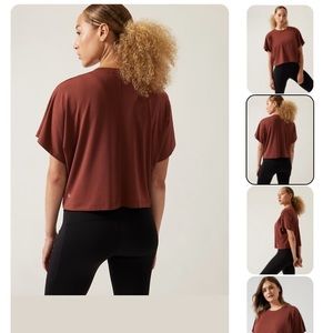 Athleta Elemental Cropped Tee- Ancient Mahogany